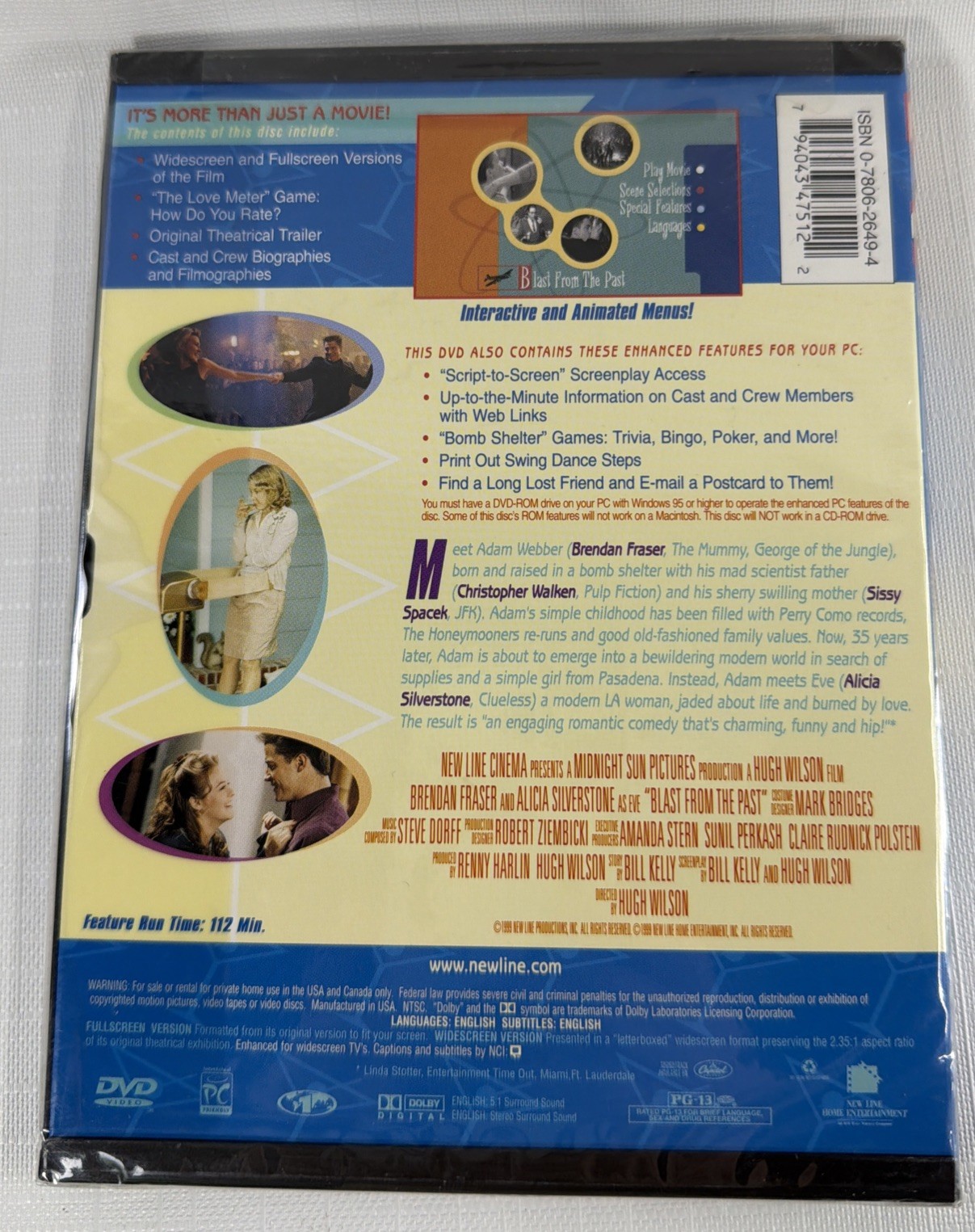 Blast From the Past (DVD, 1999) Brendan Fraser Alicia Silverstone New