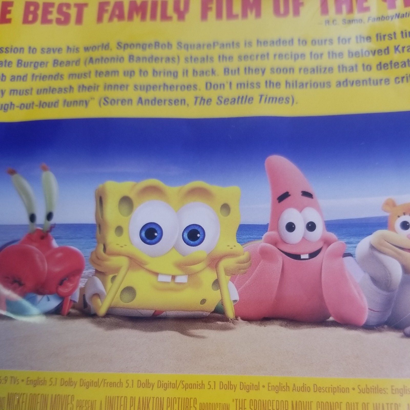 The SpongeBob Movie: Sponge Out of Water – DVD 2015 92 minutes Rated PG