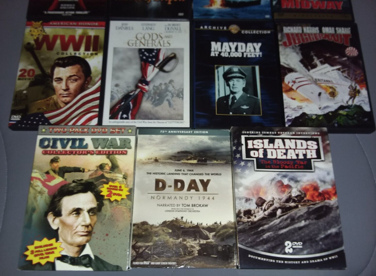 DVD Lot of 11 WAR/BATTLES Mainstream/Action/Adventure/Drama/Civil/D-Day/WW II