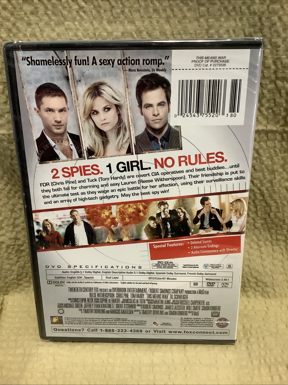 This Means War (DVD, 2012) NEW FACTORY SEALED