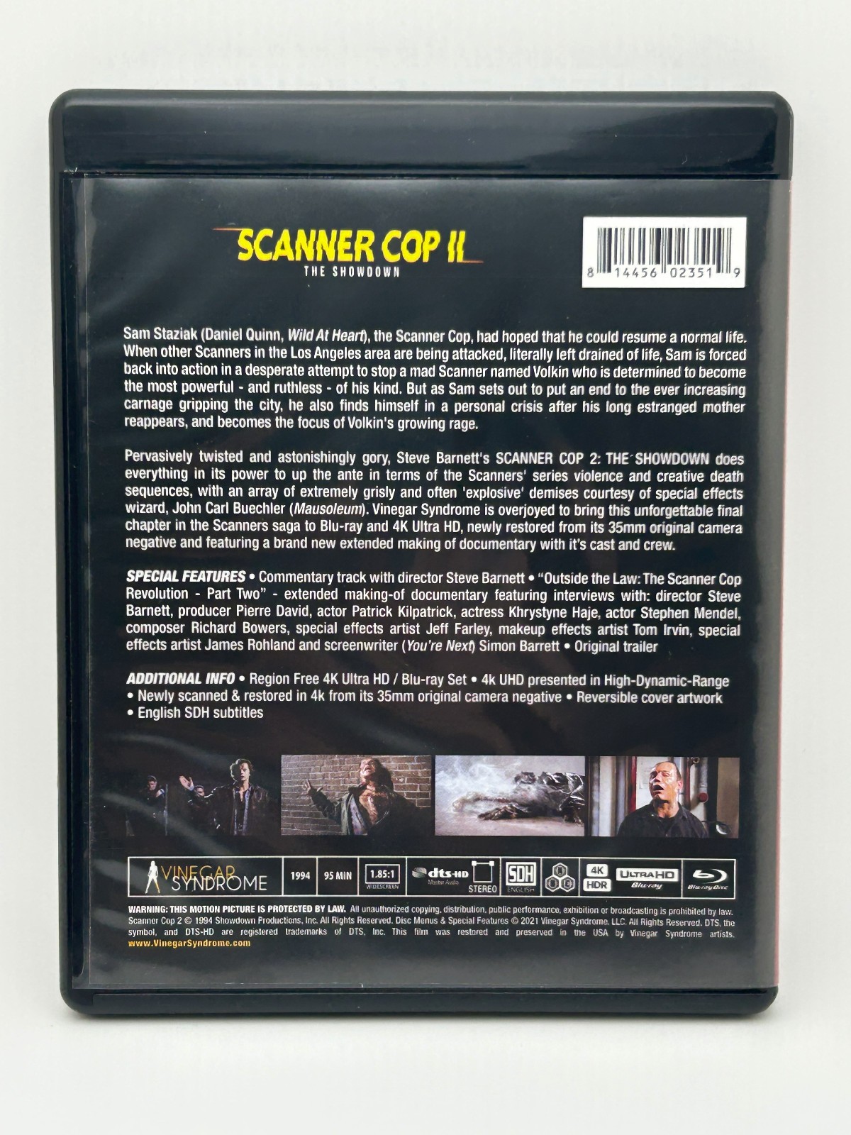 Scanner Cop I & II 4K UHD w/ Slipbox + Slipcovers Vinegar Syndrome Horror