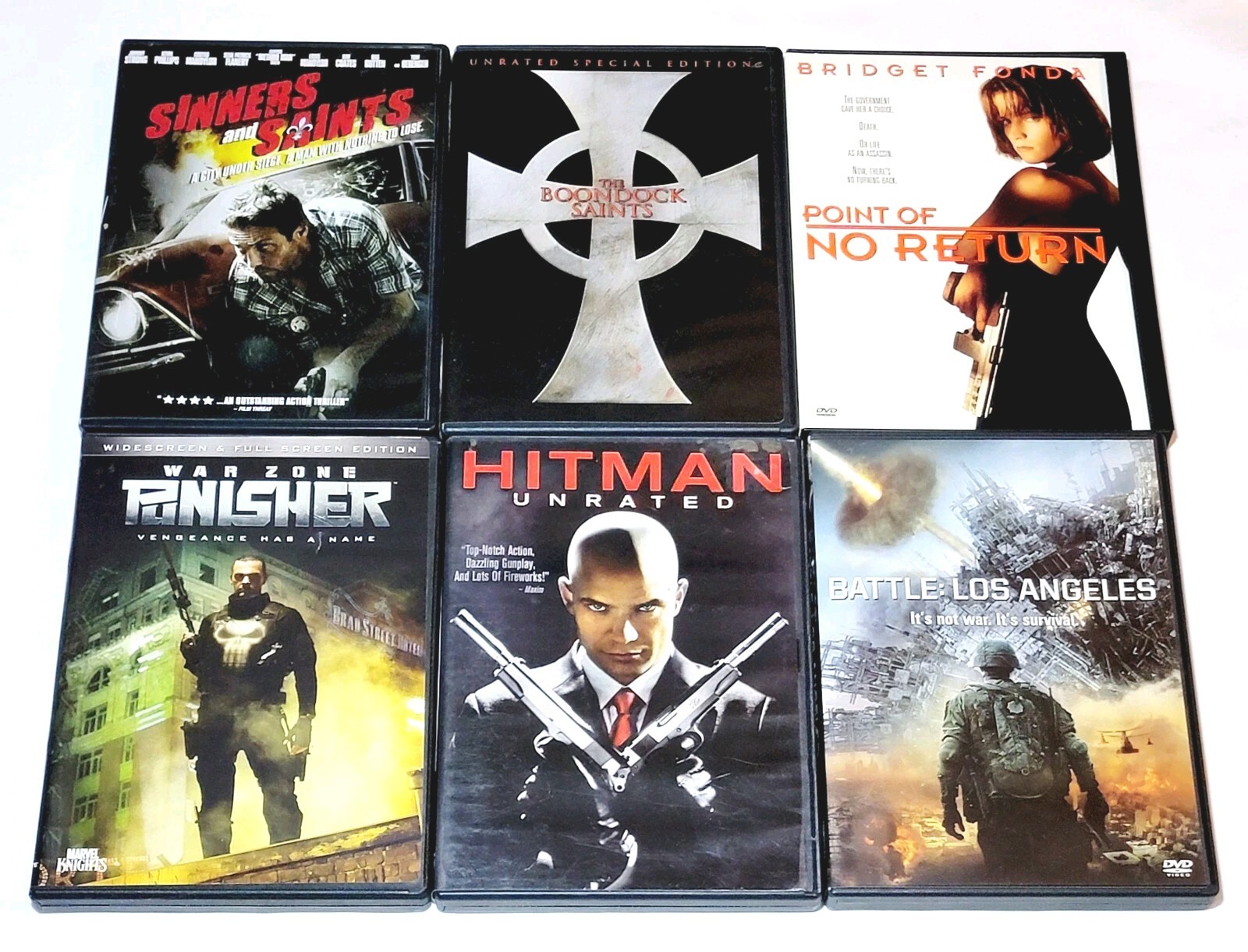 Sinners And Saints, Point Of No Return, Boondock Saints, Hitman, Punisher…DVD