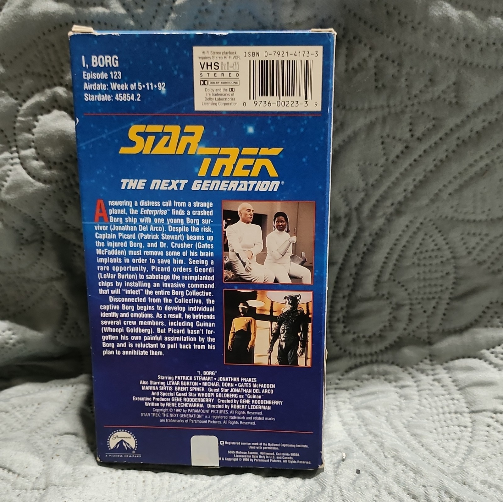 Paramount Star Trek TNG I, Borg VHS 1992 NR NTSC Patrick Stewart TESTED
