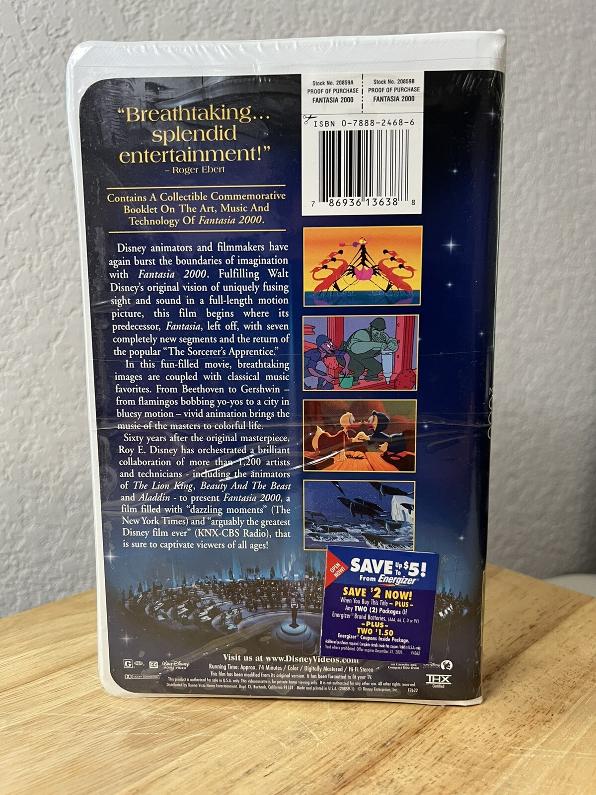 Fantasia 2000 VHS Walt Disney Sealed THX 74 Minutes Rated G