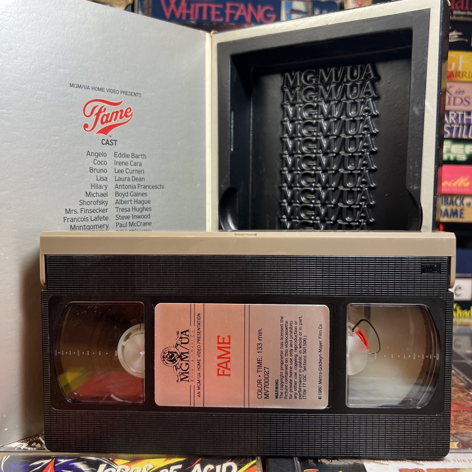 Fame 1983 VHS Tested Rental Alan Parker Irene Cara Musical Drama MGM Big Box