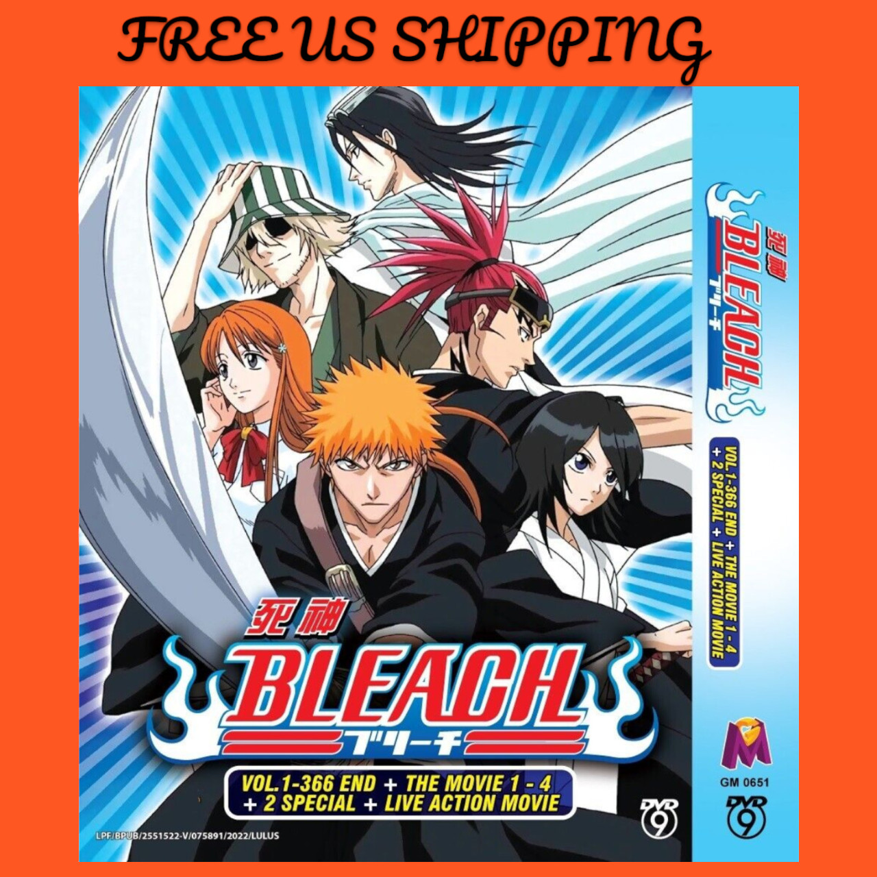 Anime DVD Bleach Complete TV Series Vol 1-366 + 4Movies + 2SP English Dubbed New