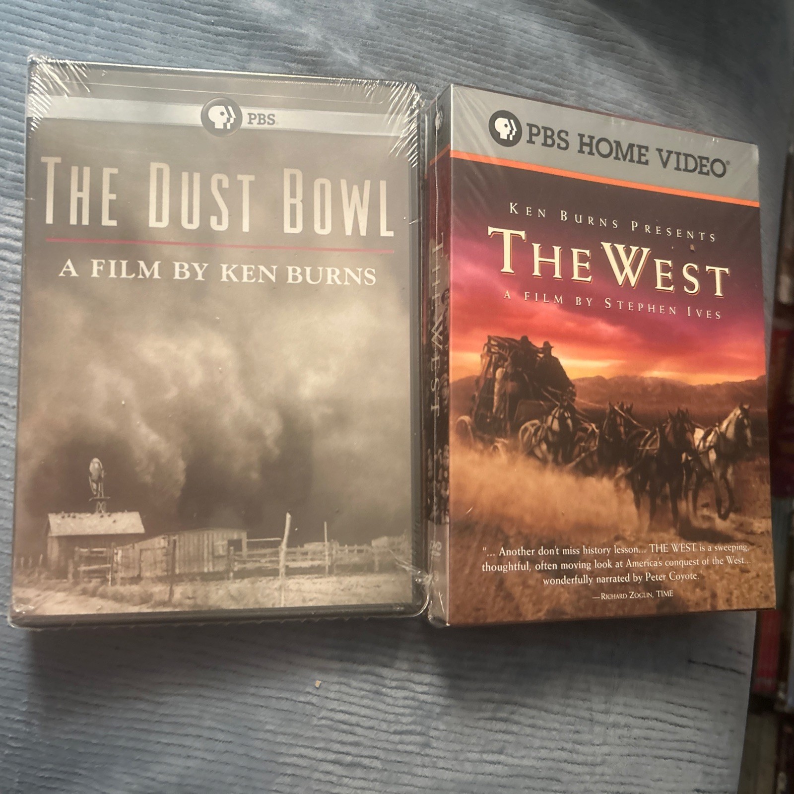 2 Ken Burns PBS DVDs- The Dust Bowl 2-disc Set and The West Brand New Sealed