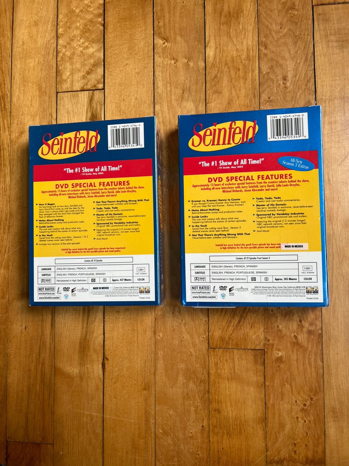 Seinfeld DVD Season 1 & 2 ; Season 3 New Unopened DVDs Includes Bonus Features
