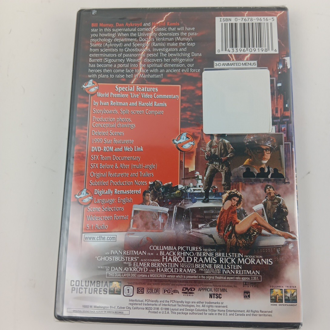 Ghostbusters On DVD, New Sealed 1999 Widescreen Classic 80s Movies Retro Classic