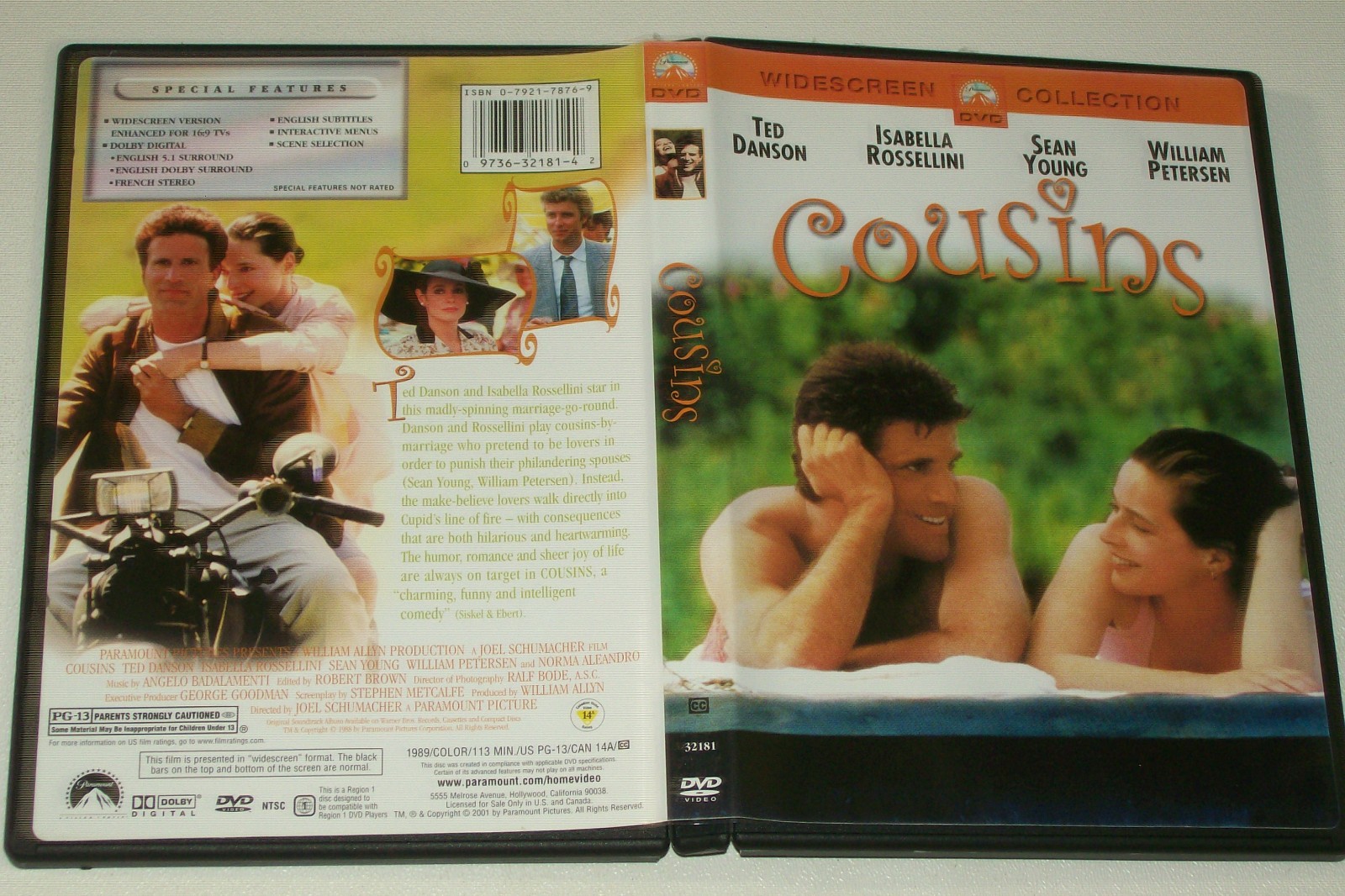 Cousins (DVD, 1989 Paramount) Ted Danson, Isabella Rossellini)