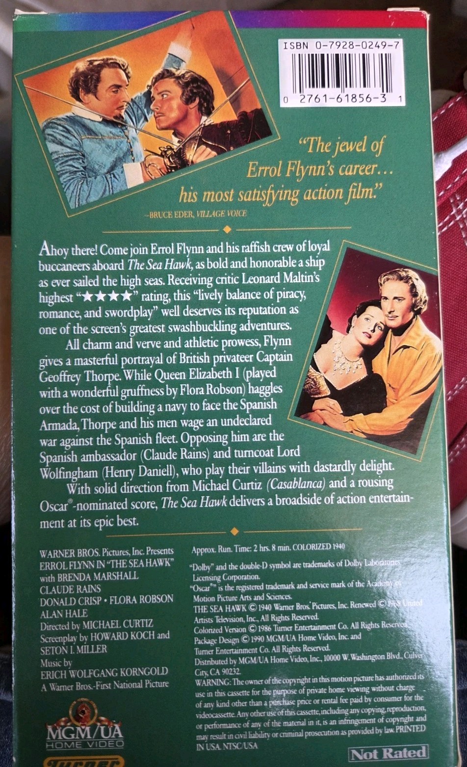 The Sea Hawk (VHS) Errol Flynn MGM Tape