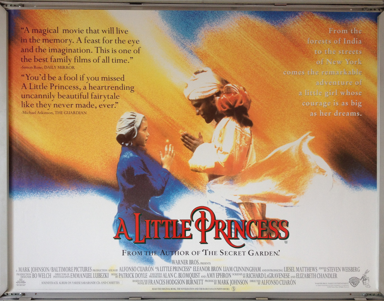 Cinema Poster: A LITTLE PRINCESS 1996 (Quad) Alfonso Cuarón Liesel Matthews
