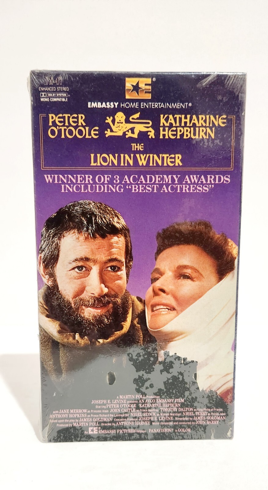 The Lion in Winter VHS Tape Movie Full Screen Katherine Hepburn Peter O’Toole