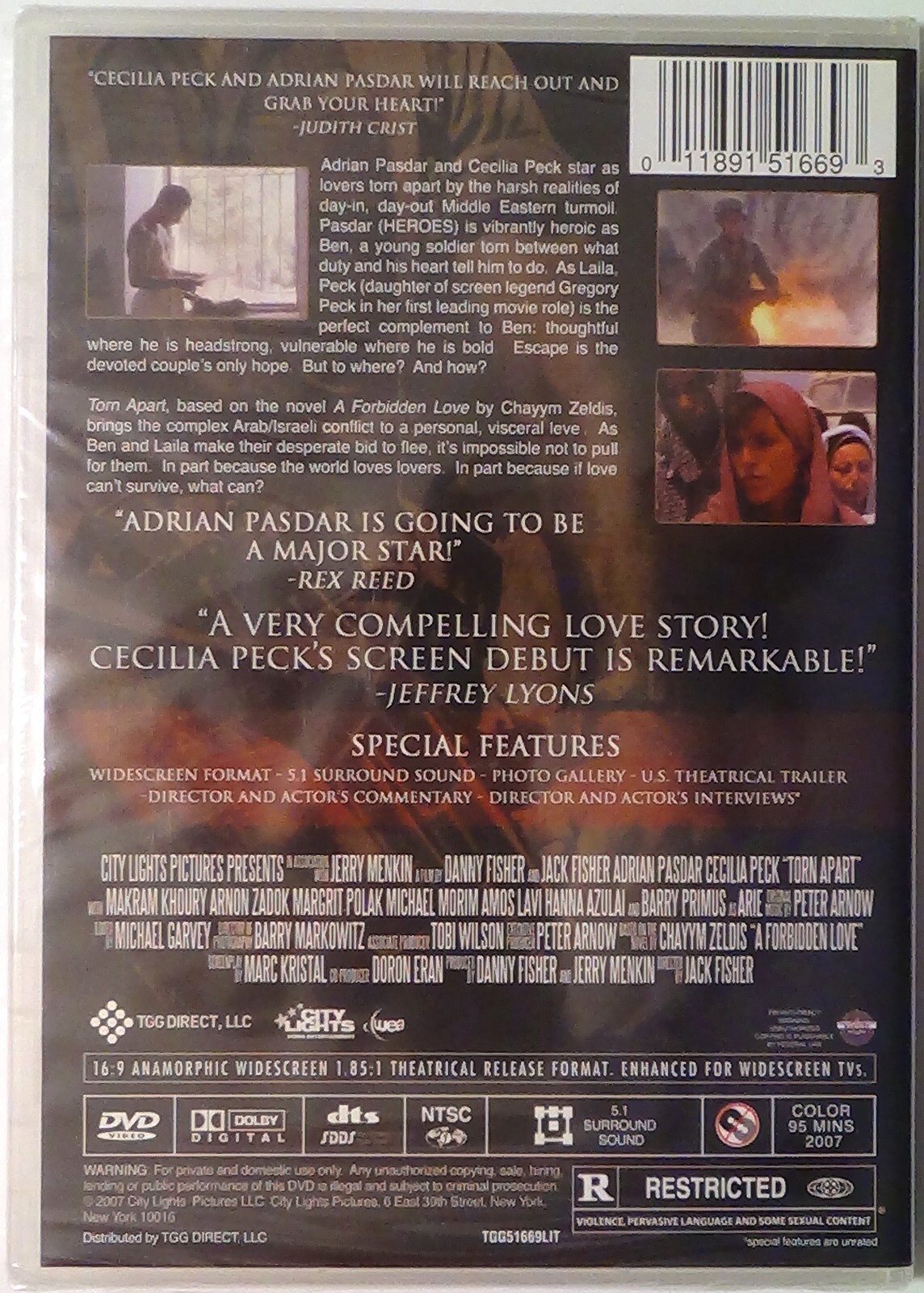 TORN APART ~ Adrian Pasdar & Cecilia Peck DVD 2007 NEW / Sealed