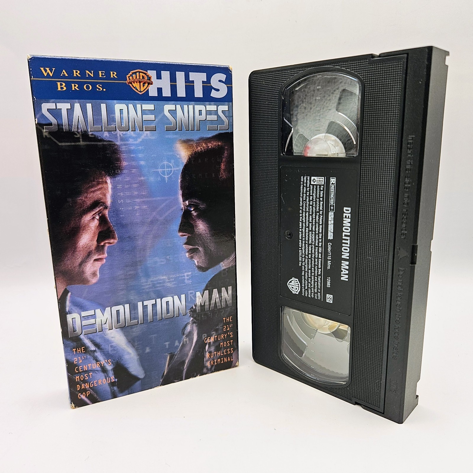 Demolition Man VHS 1993 Warner Bros Stallone Snipes Action Sci-Fi Tape