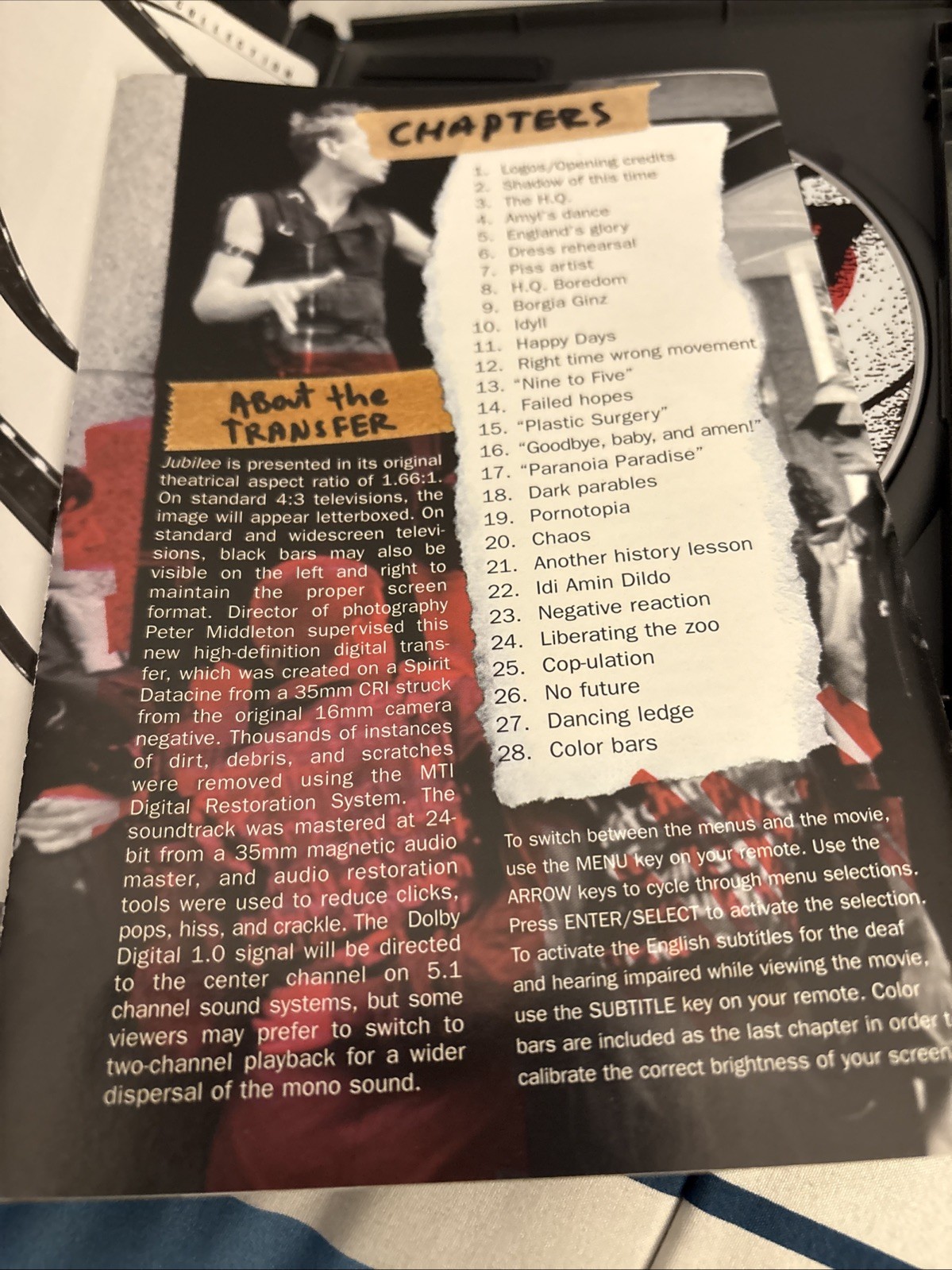 Jubilee (Criterion Collection) (DVD, 1978) Derek Jarman W Booklet LN