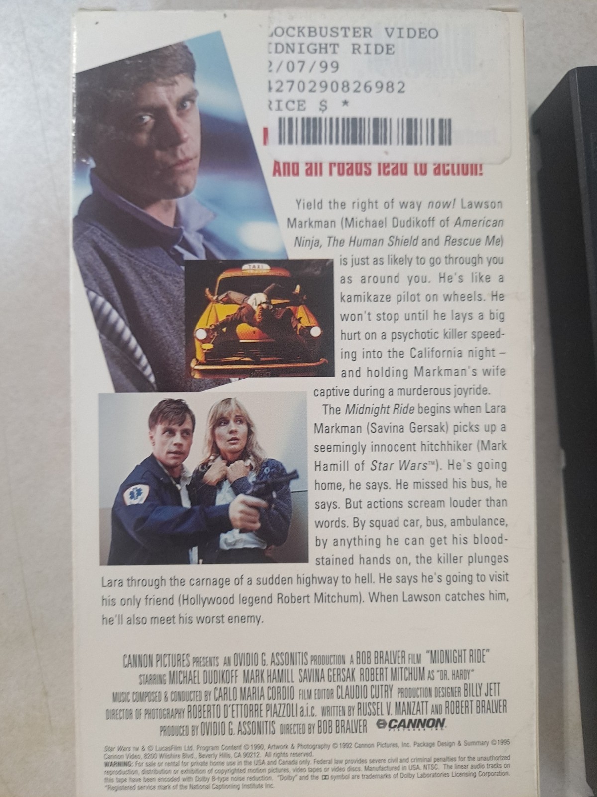 Midnight Ride (1990 VHS) Michael Dudikoff, Mark Hamill, & Savina Gersak