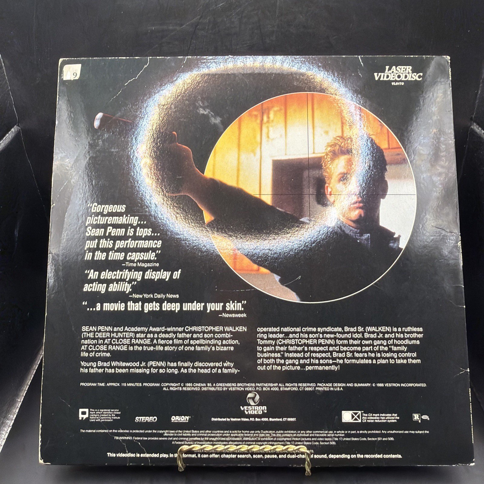 At Close Range Laserdisc Sean Penn, Christopher Walken
