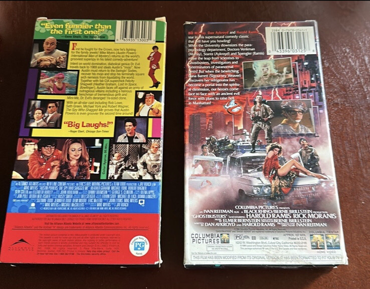 Ghostbusters VHS 1984, 1999 Remastered Release 15th anniversary & Austin powers