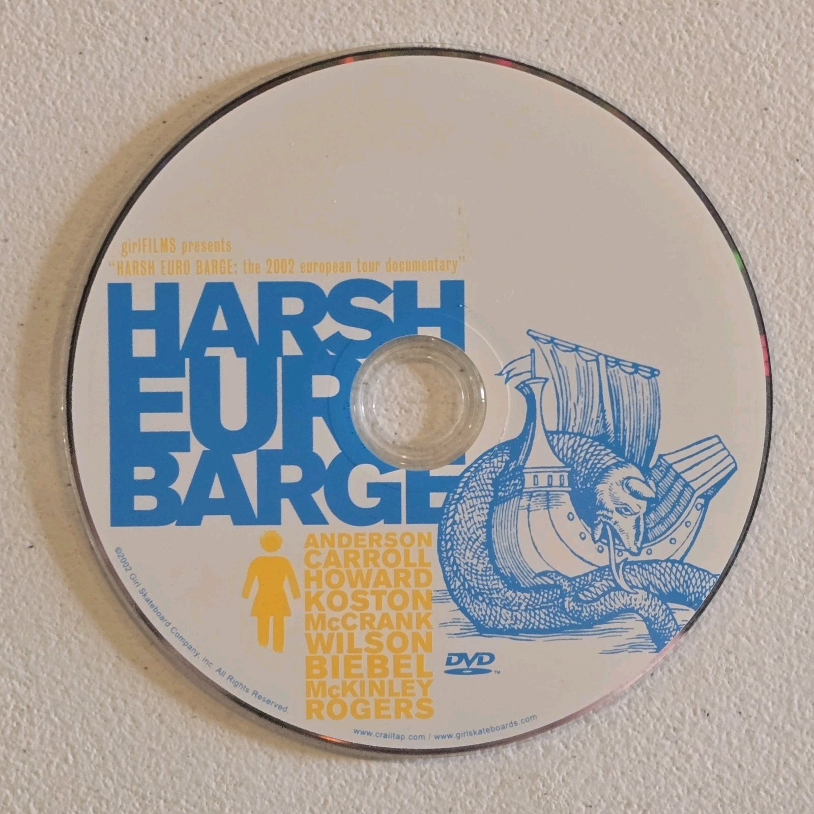 Harsh Euro Barge DVD 2002 GIRL SKATING DOCUMENTARY EXTREME SPORTS RARE DISC ONLY