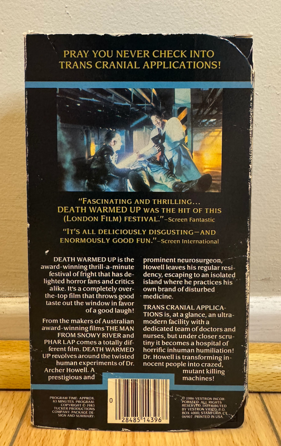 Death Warmed Up (VHS 1984) Vestron New Zealand 1980s slasher Human Experiment