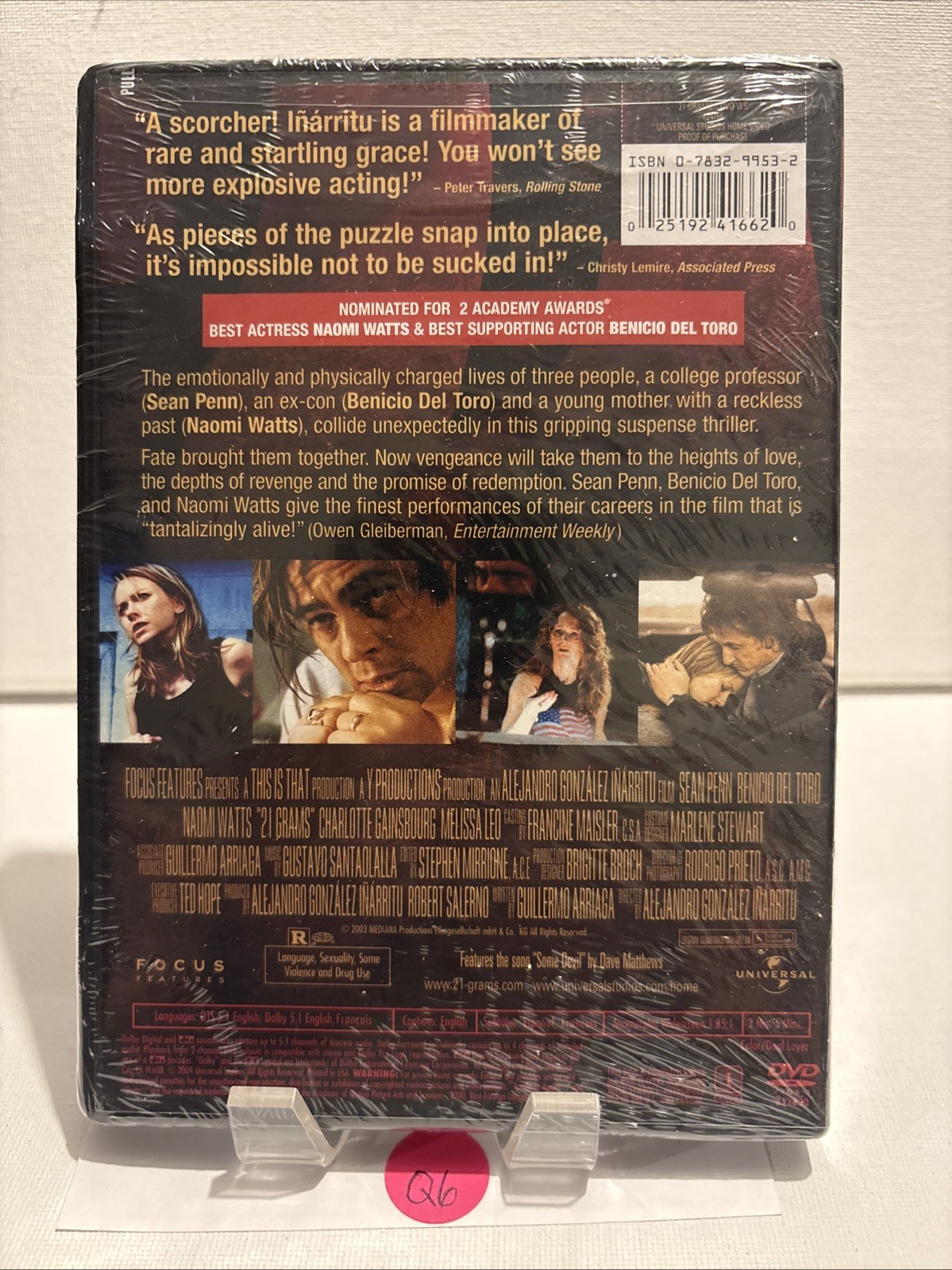 21 Grams (DVD, 2004) New Sealed Sean Penn, Naomi Watts Focus-New Sealed Q6