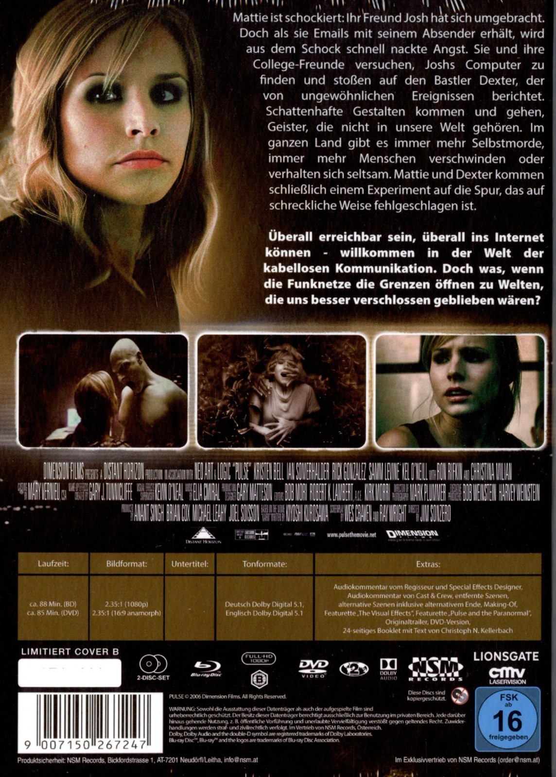 Mediabook Pulse – From To The Dead Before Died Kristen Bell B Case Blu-ray DVD