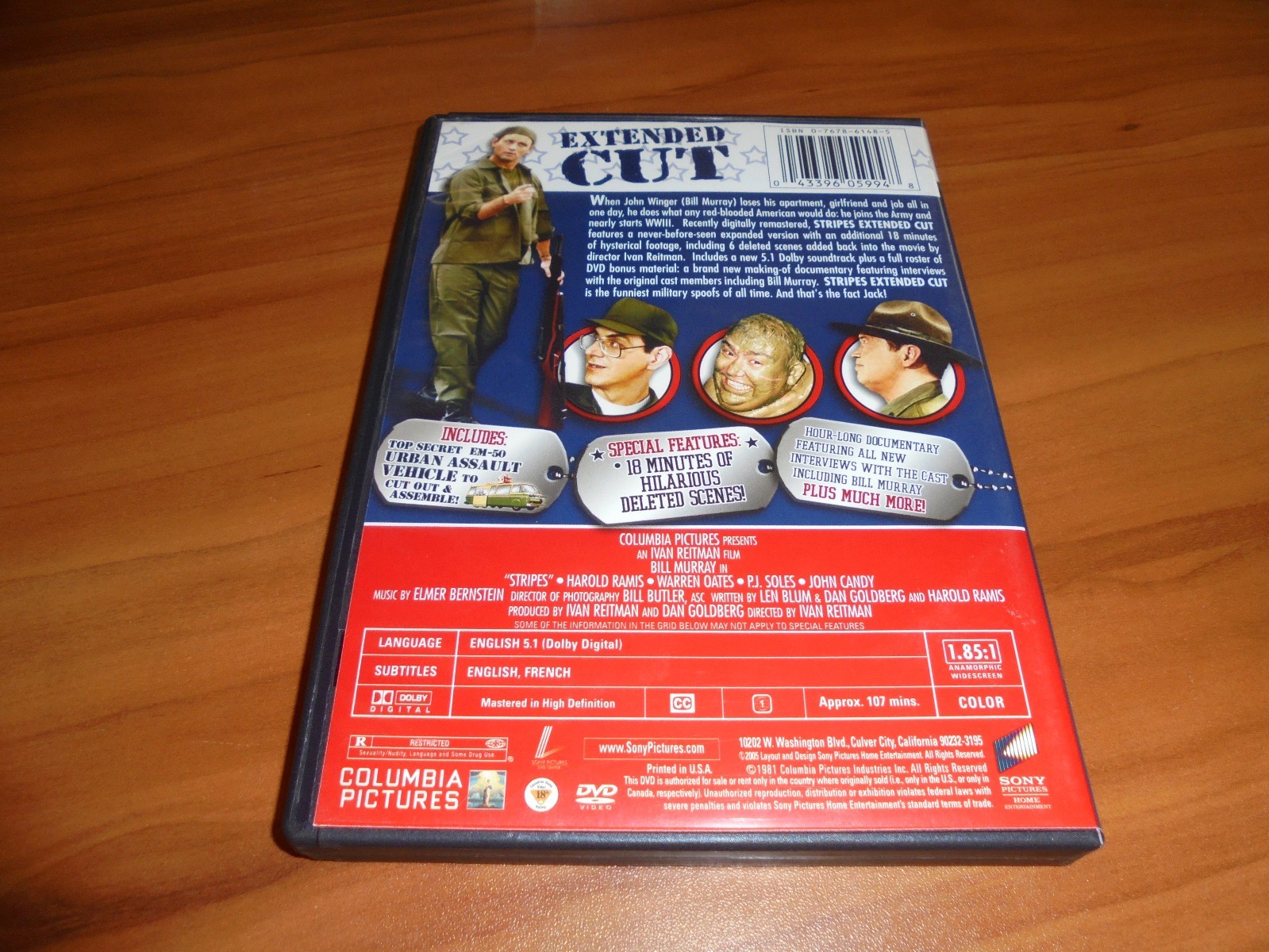 Stripes (DVD, 2005, Widescreen, Extended Cut) Bill Murray