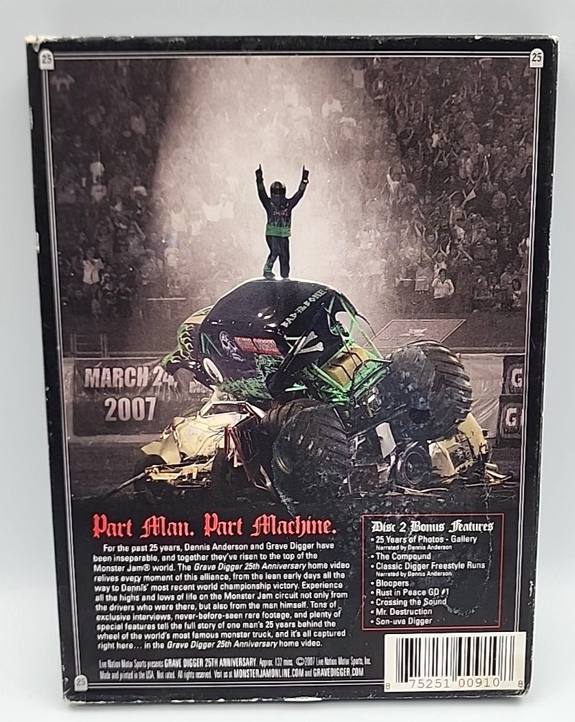 Grave Digger 25th Anniversary 2-Disc DVD Set Monster Truck 2007 – Water Damage