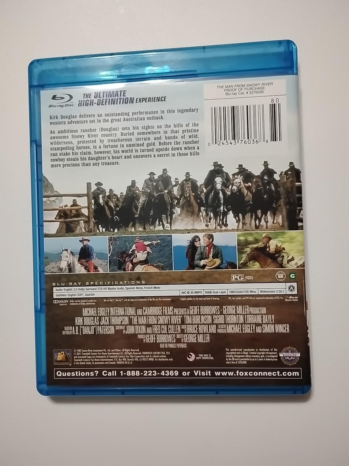 The Man from Snowy River (Blu-ray, 1982) Very Good