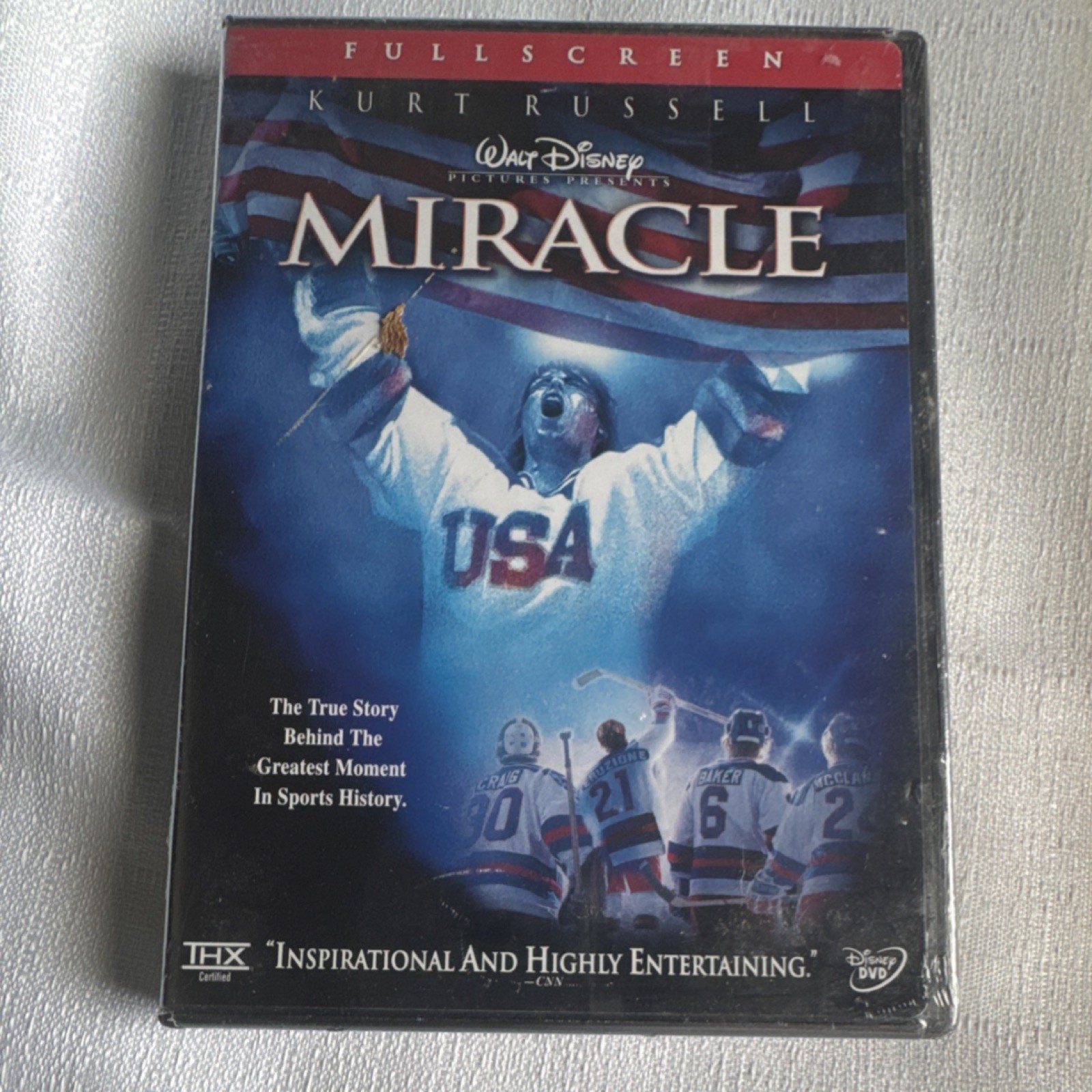 Walt Disney Pictures Miracle DVD Full Screen Kurt Russell in Tall DVD Case