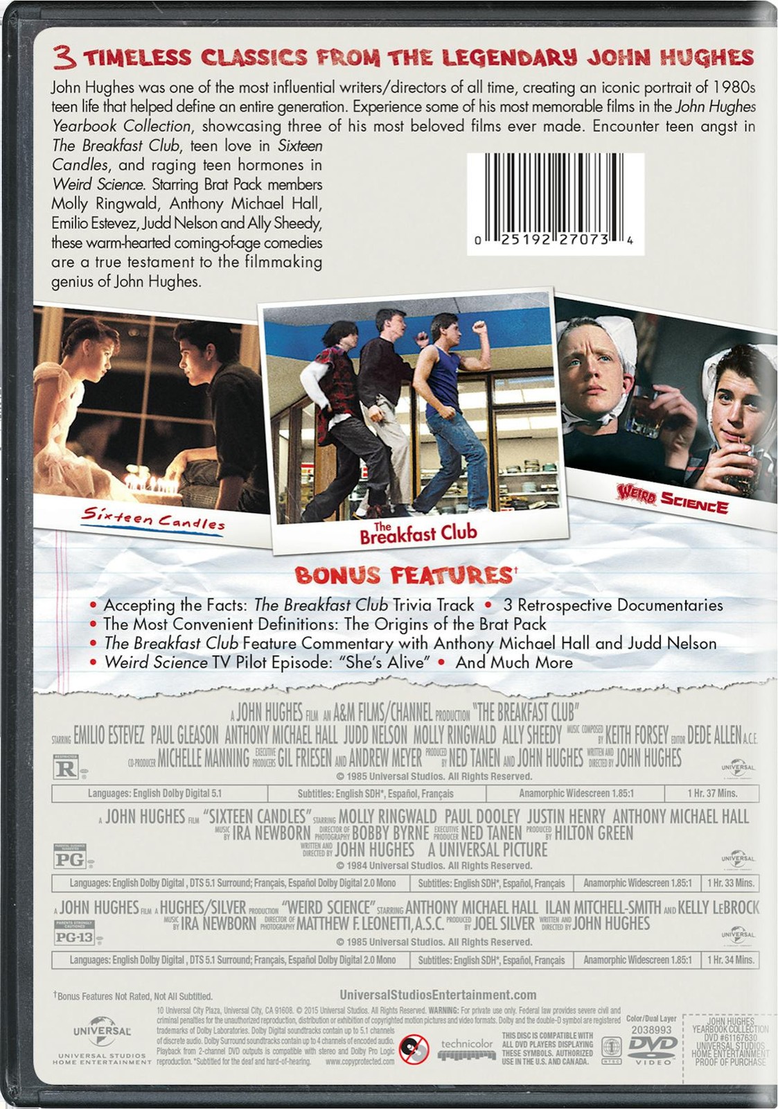 John Hughes Yearbook Collection DVD Kelly LeBrock NEW