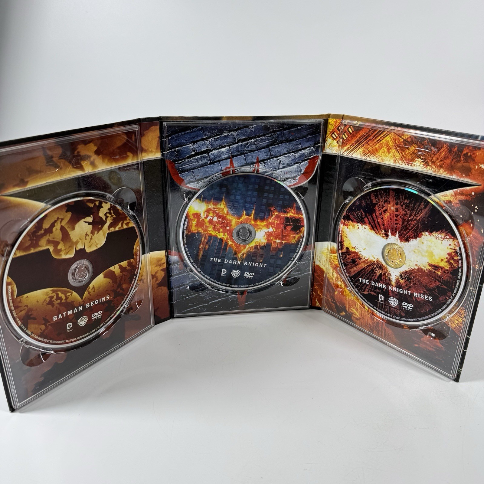 The Dark Knight Trilogy (DVD, 2012, 3-Disc Set, Limited Edition-No Box, No Book