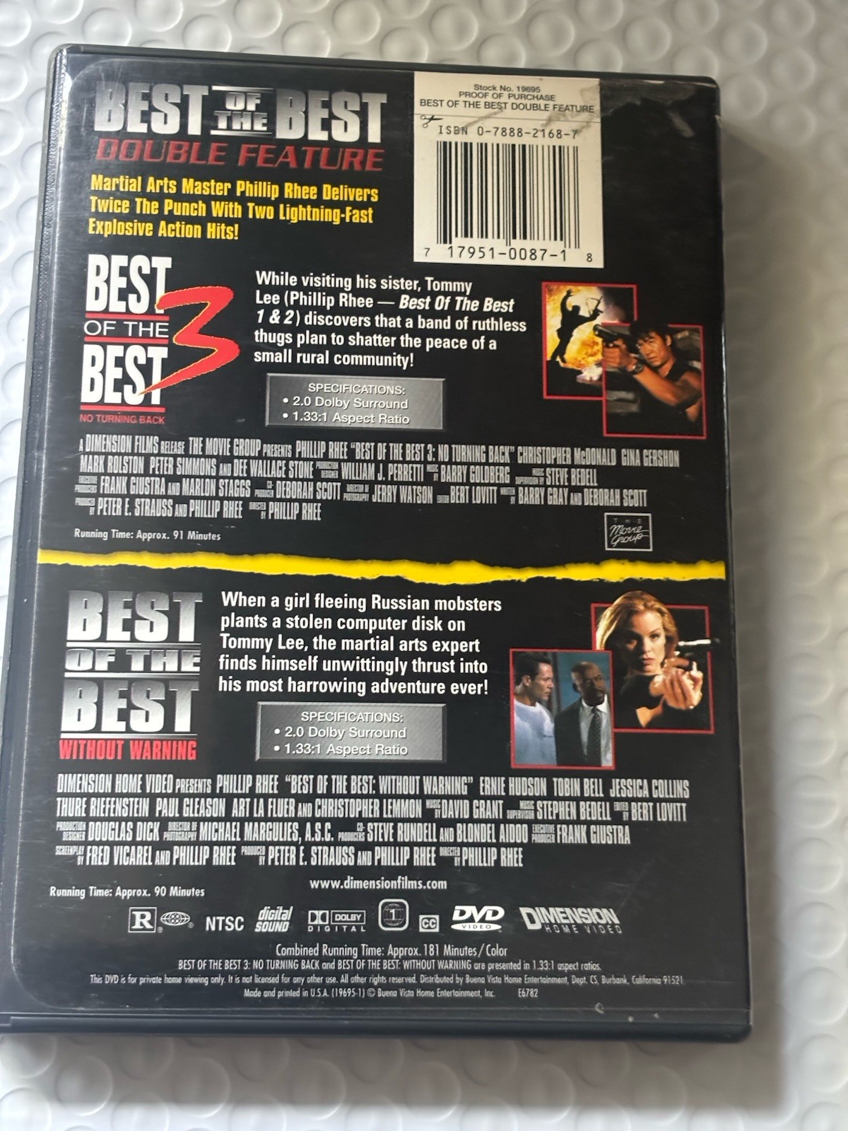 Best of the Best 3: No Turning Back / Without Warning (DVD) DOUBLE FEATURE RARE