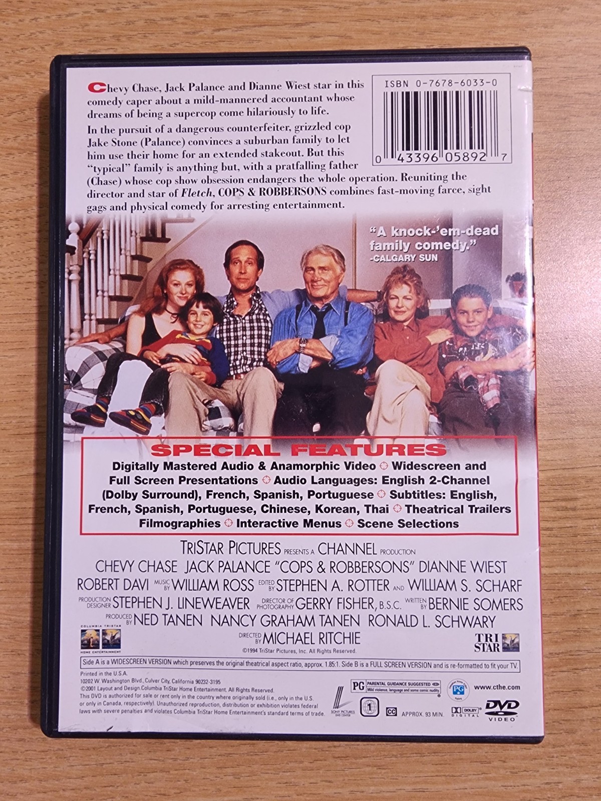 Cops & Robbersons (DVD, 1994, Anamorphic Widescreen) Chevy Chase, Jack Palance