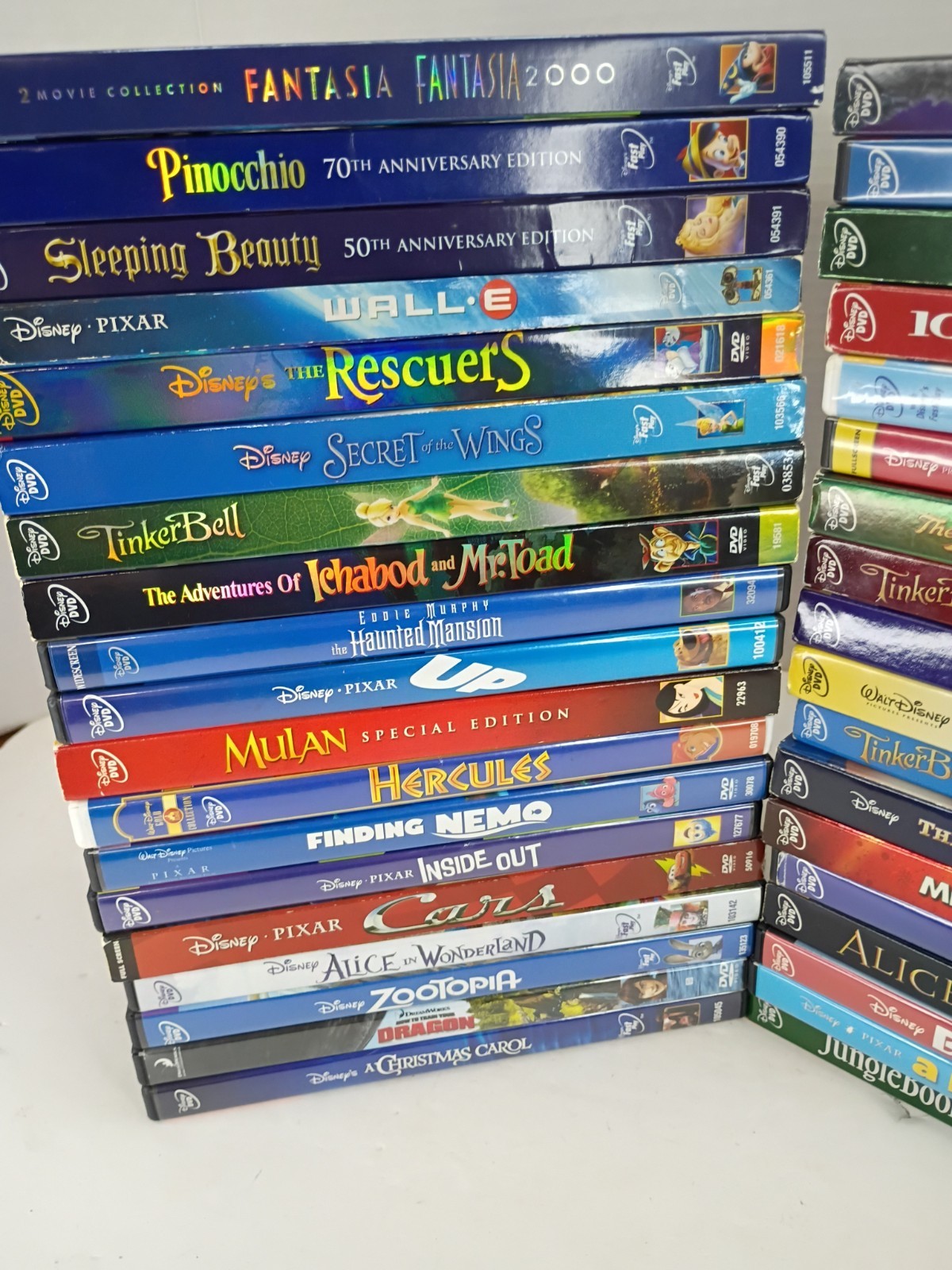 Lot Of Kids Disney DVDs Up Mulan Nemo Dragon Fantasia Lilo Pooh Tinkerbell Alice