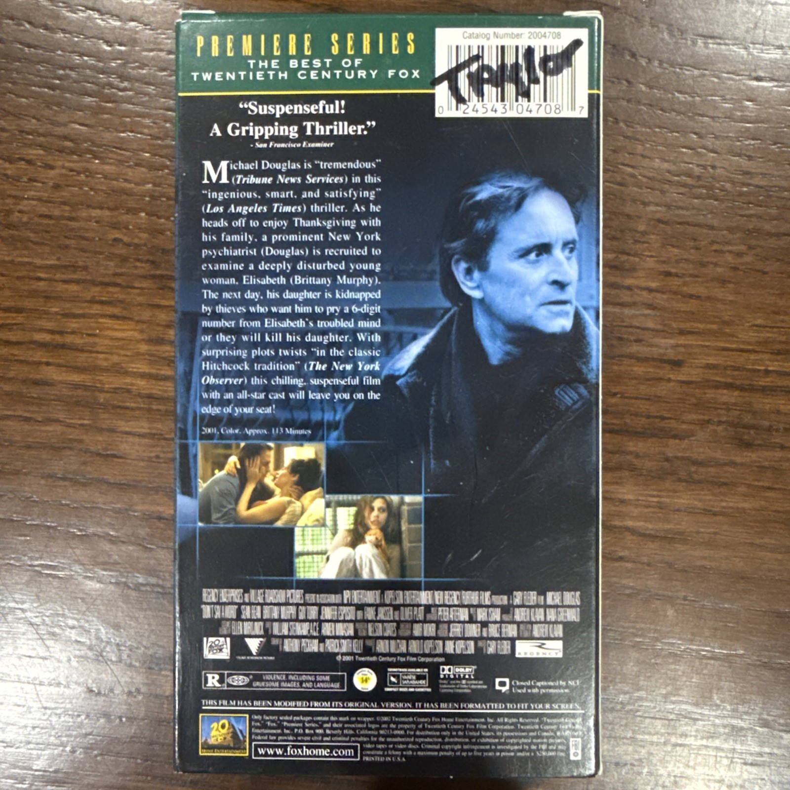 Dont Say a Word VHS Michael Douglas Gary Fleder Thriller