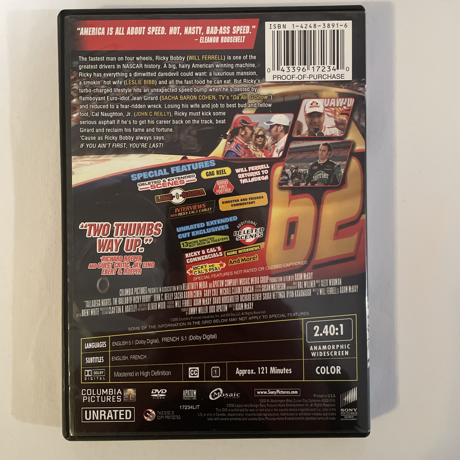 Talladega Nights – The Ballad of Ricky Bobby (Unrated Widescreen) Grt Condition