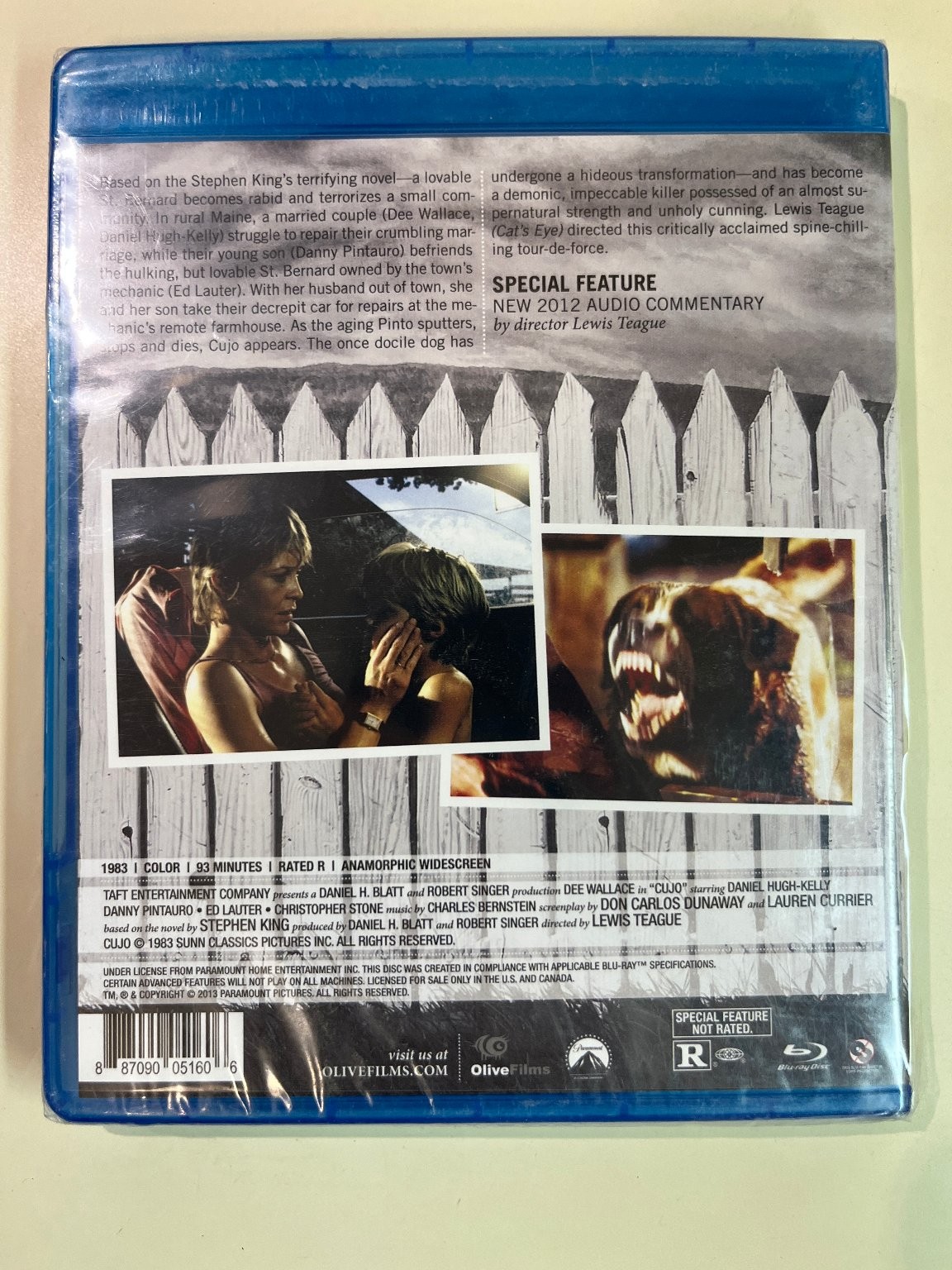 Cujo Blu-ray, 1983 Dog Horror, Stephen King, Lewis Teague, Dee Wallace, Bonus