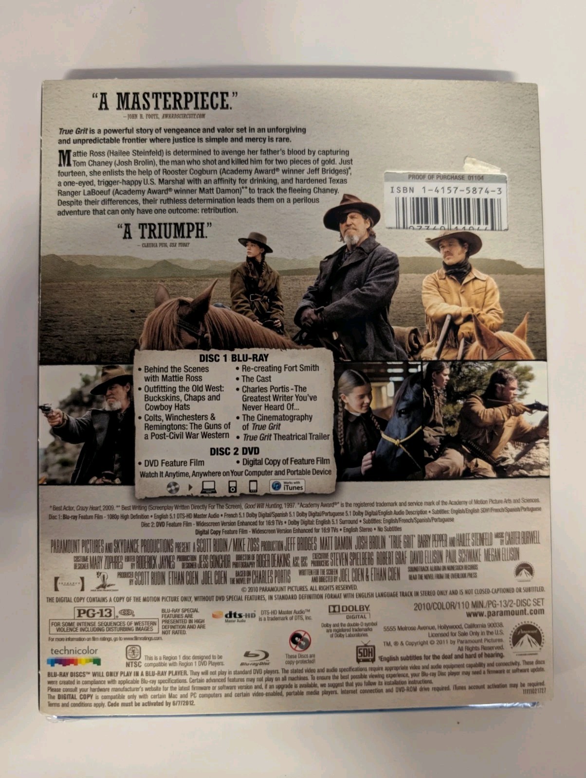 True Grit Blu-ray Jeff Bridges Matt Damon Josh Brolin Joel Coen Ethan Coen