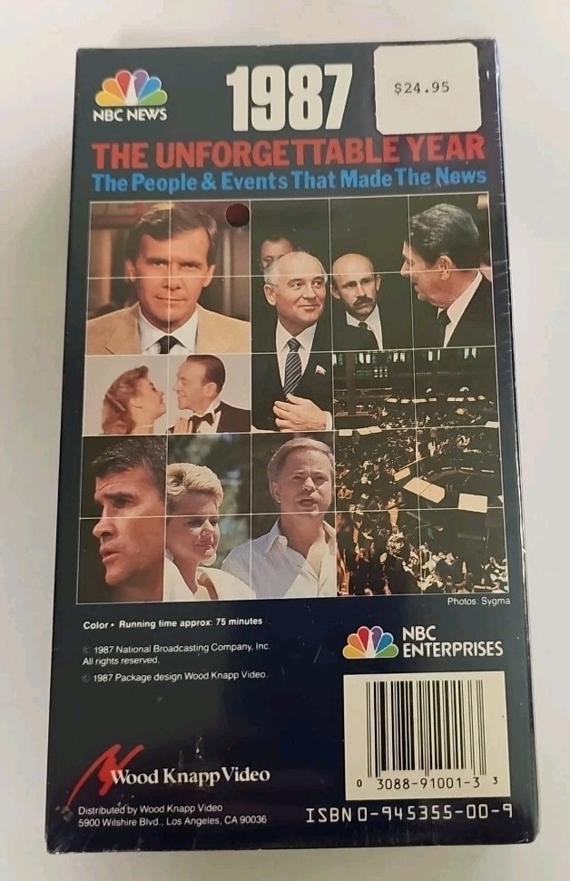 1987 The Unforgettable Year VHS SEALED NBC News Wood Knapp Video VTG