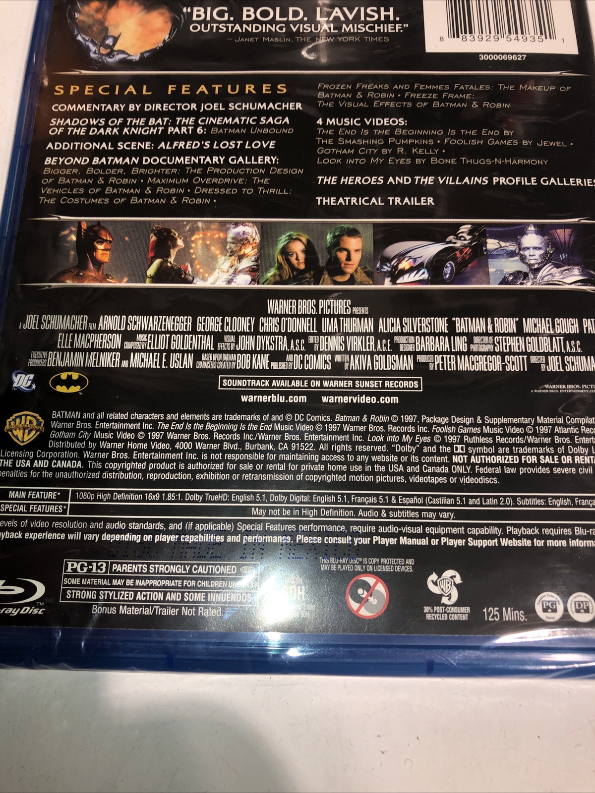Lot Of 5 Batman & Robin (Blu-ray,w/ George Clooney, Chris O’Donnell, 1997, NEW