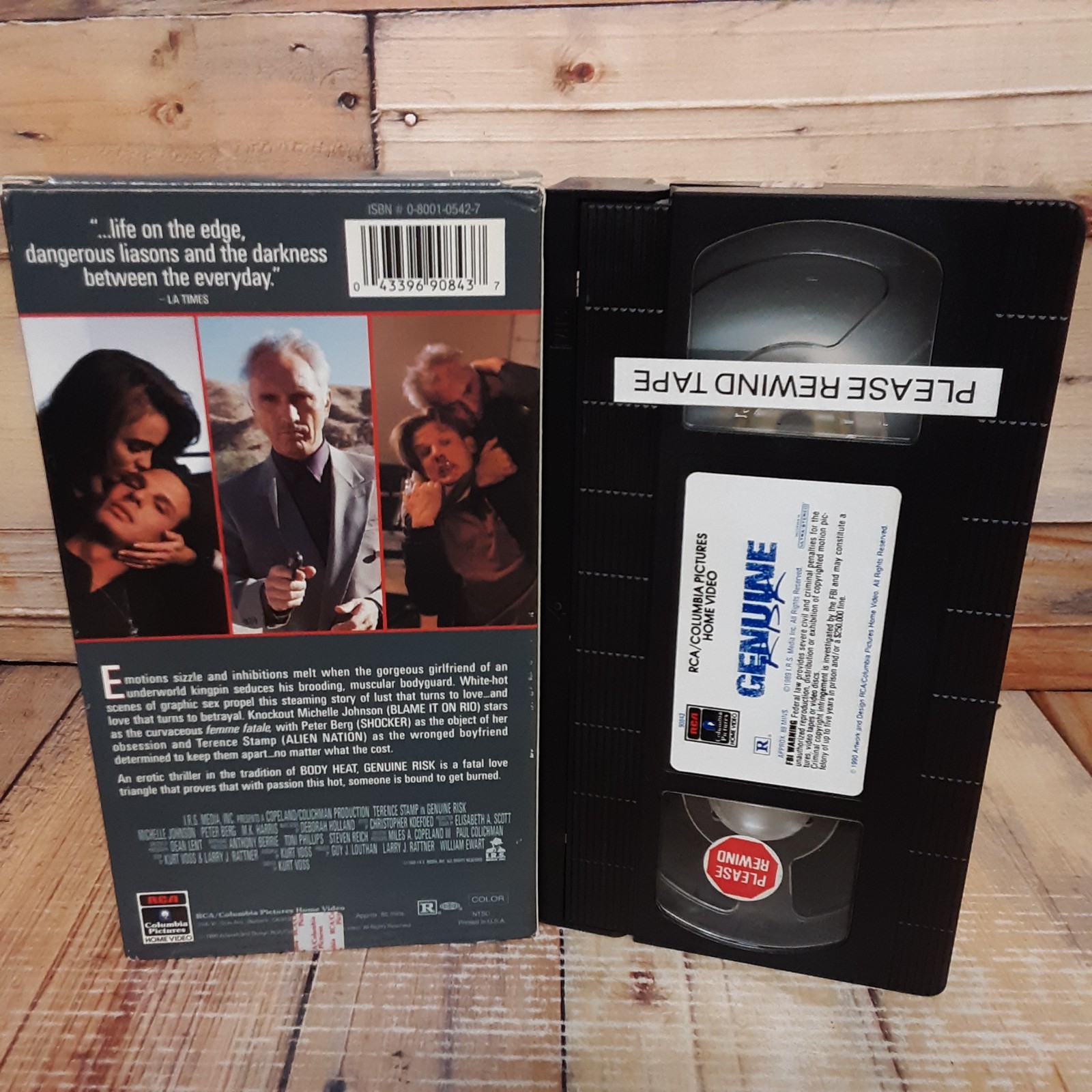 Genuine Risk VHS Used Peter Berg Terence Stamp Michelle Johnson 1990