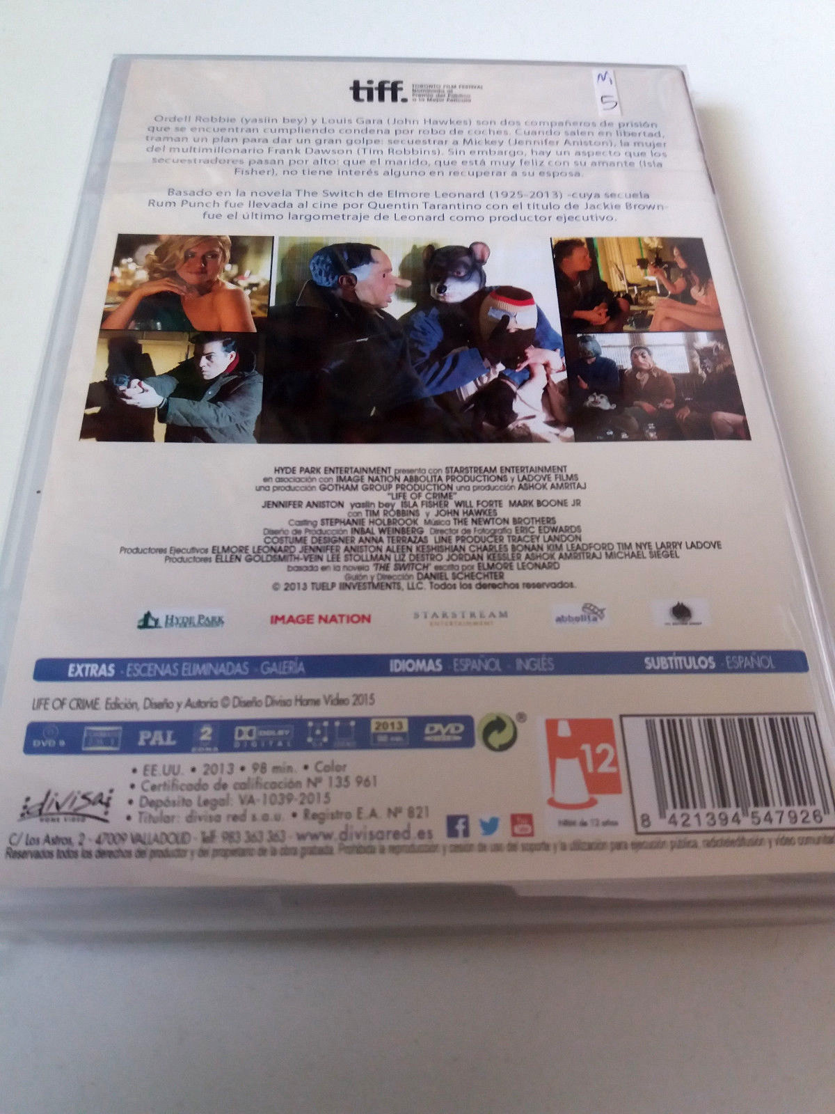 Dvd “Life Crime” Elmore Leonard Daniel Schechter Jennifer Aniston Tim Robbins