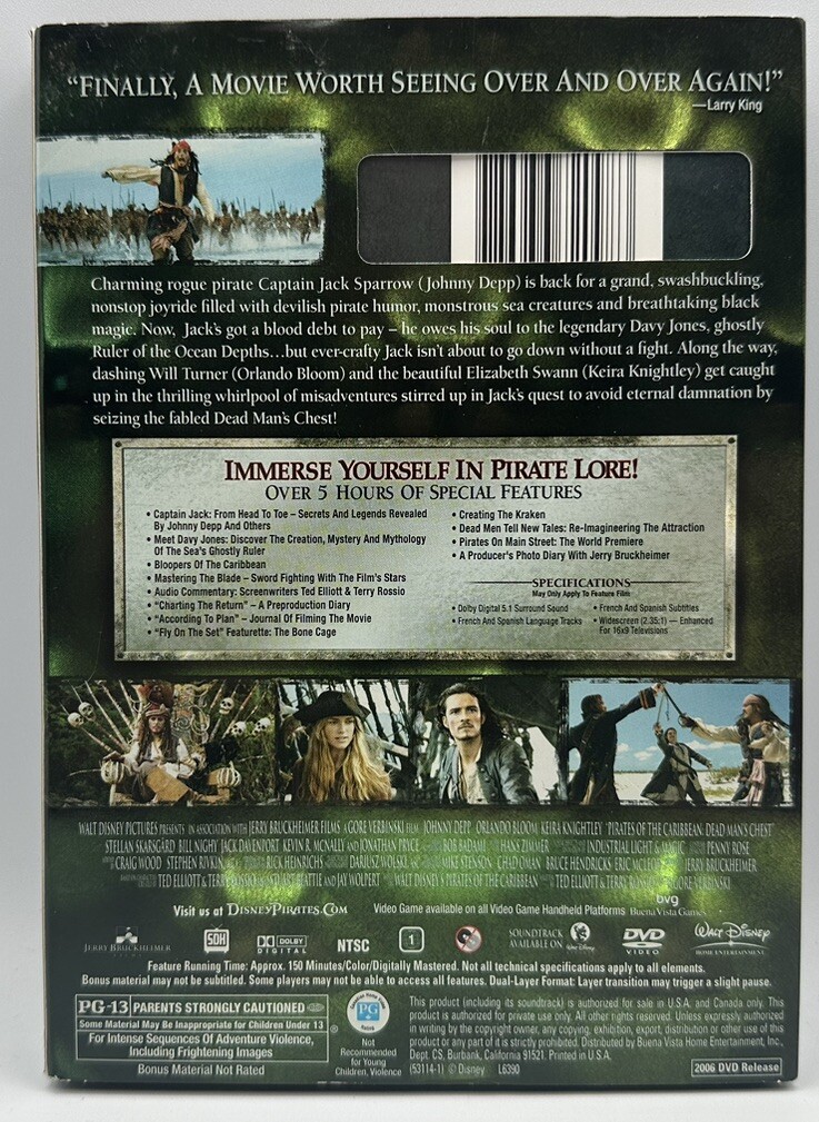 Pirates Of The Caribbean Dead Man’s Chest 2-DVD Special Edition Johnny Depp 2006