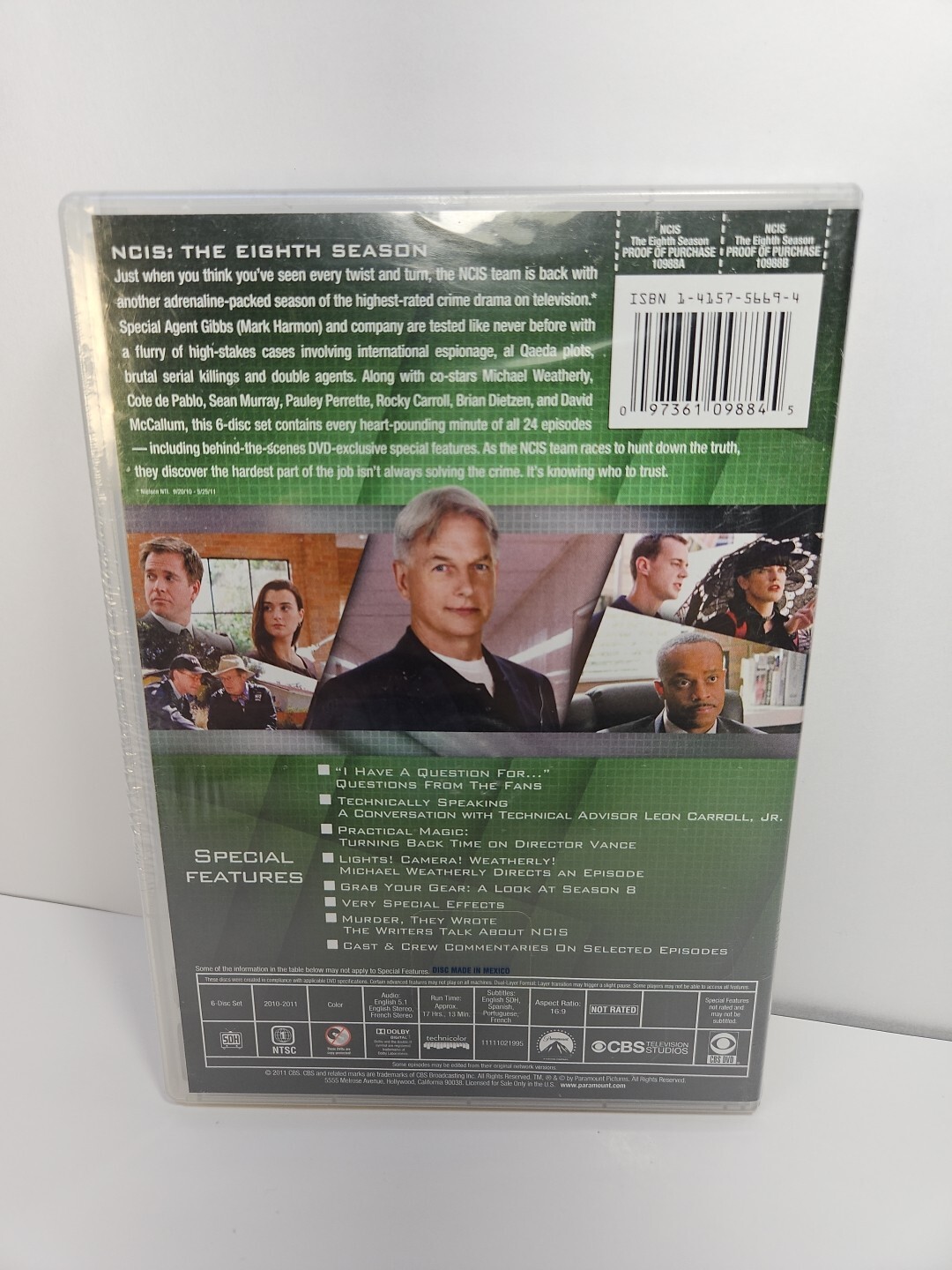 NCIS: Complete Eighth Season (DVD, 2010, 6-Disc Set) Mark Harmon, Pauley Perette