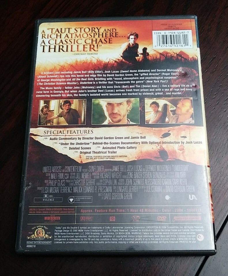 Undertow (2004) DVD David Gordon Green(DIR) 2004 USED FAST SHIPPING