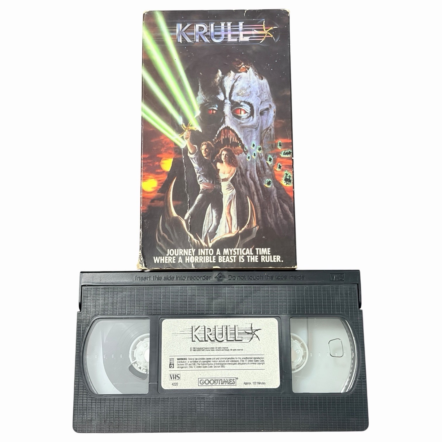 Krull 1988 VHS Tested Ken Marshall Liam Neeson British Sci-fi Fantasy Action Vtg