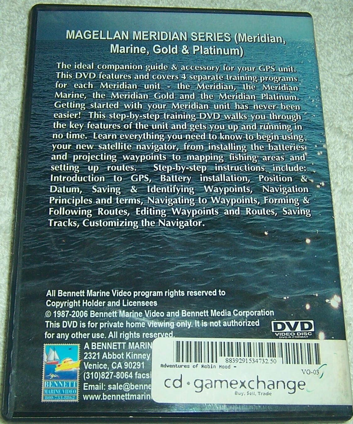 Magellan Meridian GPS Instructional DVD Bennett Media