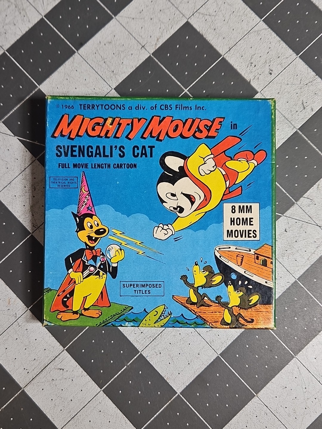 Mighty Mouse Svengalis Cat #556- Terrytoons – 8mm Home Movie w/Box